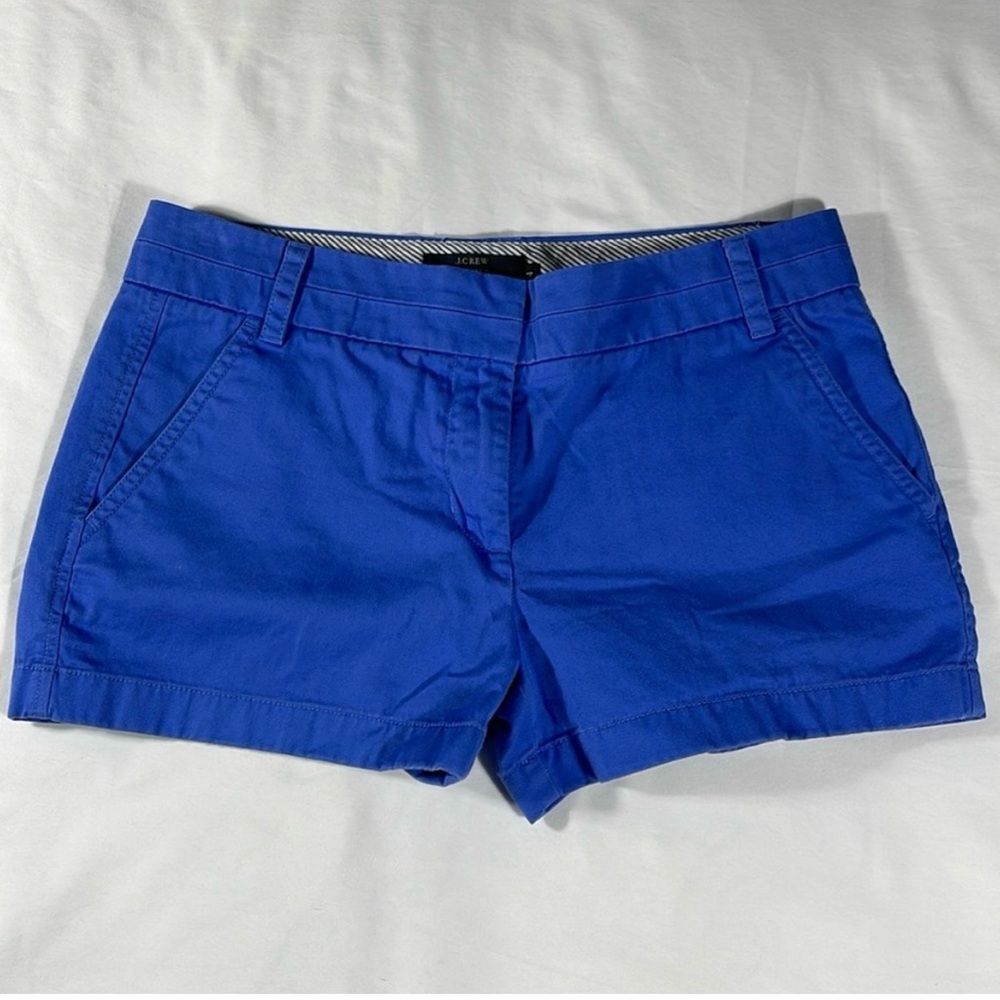J. Crew womens cobalt blue flat front 3" inseam chino shorts - size 4